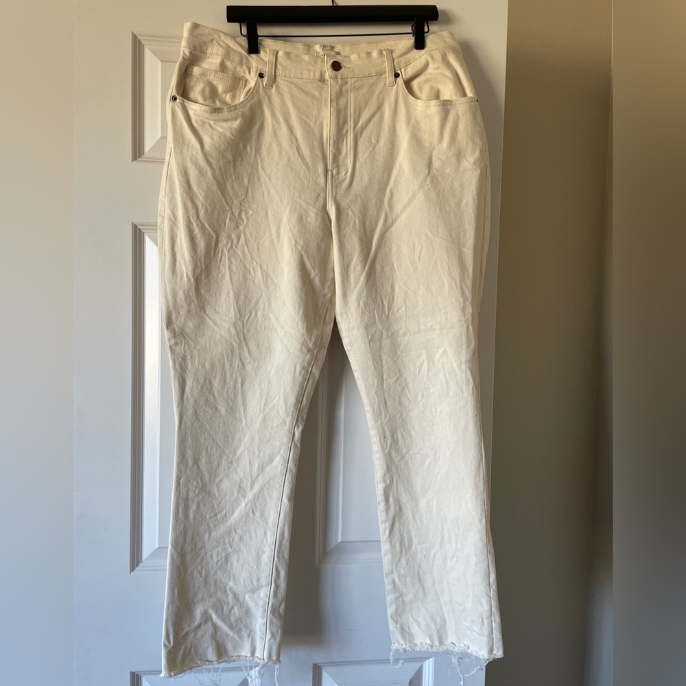 Oliver Logan Cream High-Waisted Jeans